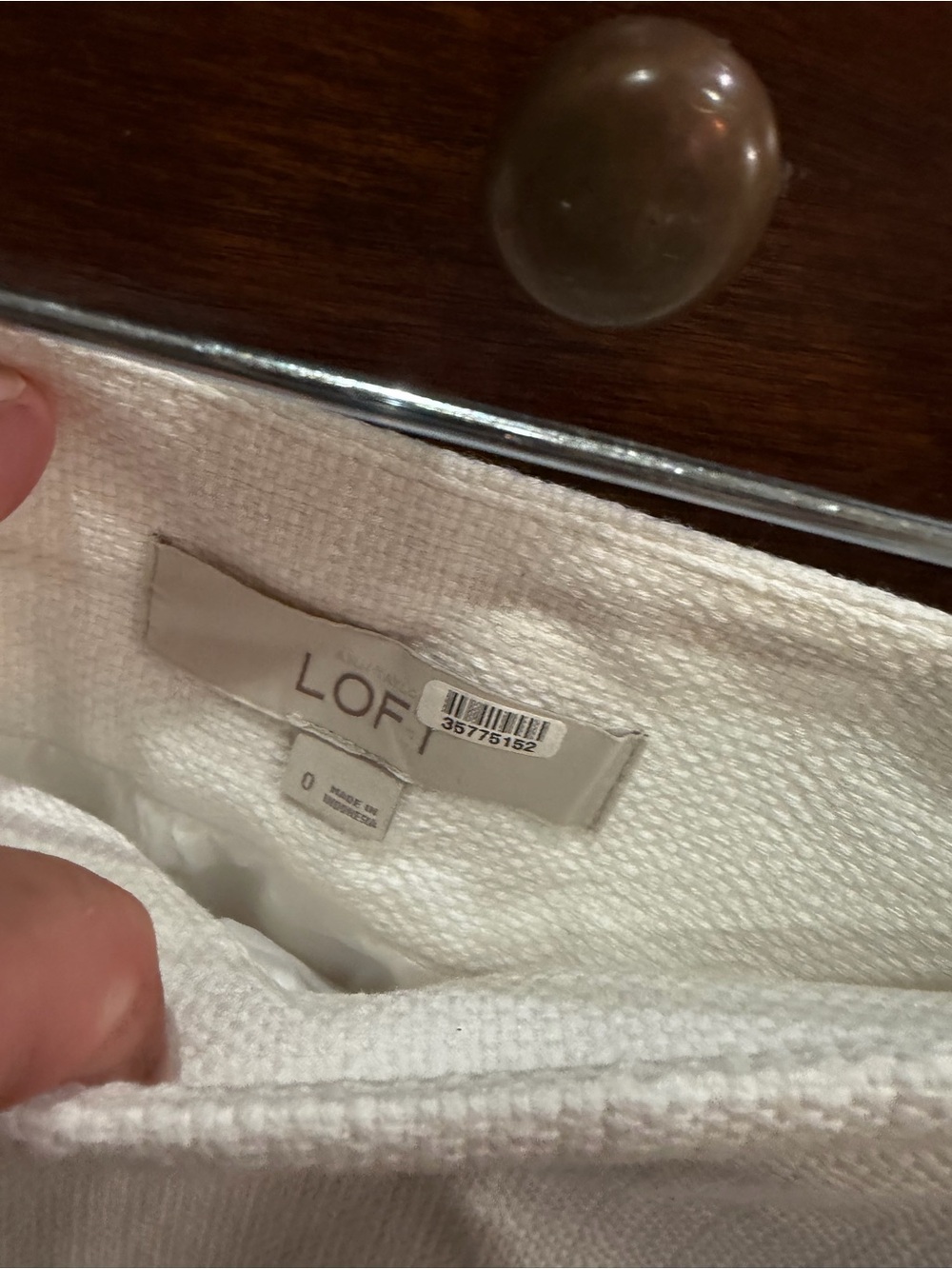 LOFT Cream Textured Mini Skirt - Picture 2 of 2